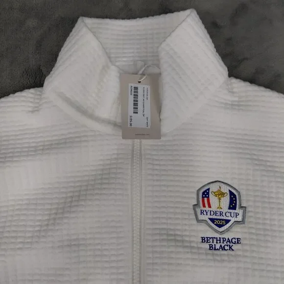 NEW Peter Millar Jacket Women L White Full Zip Flora Knit Jacquard Ryder Cup Top - Picture 7 of 16